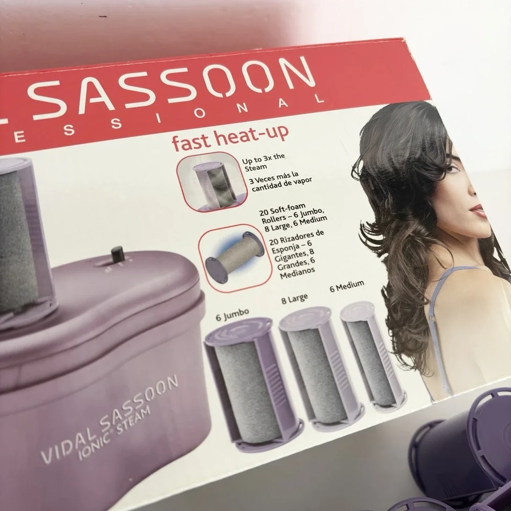 Vidal Sassoon VS330 Professional Ionic Steam Hair Setter 20 Pc Rollers Complete
